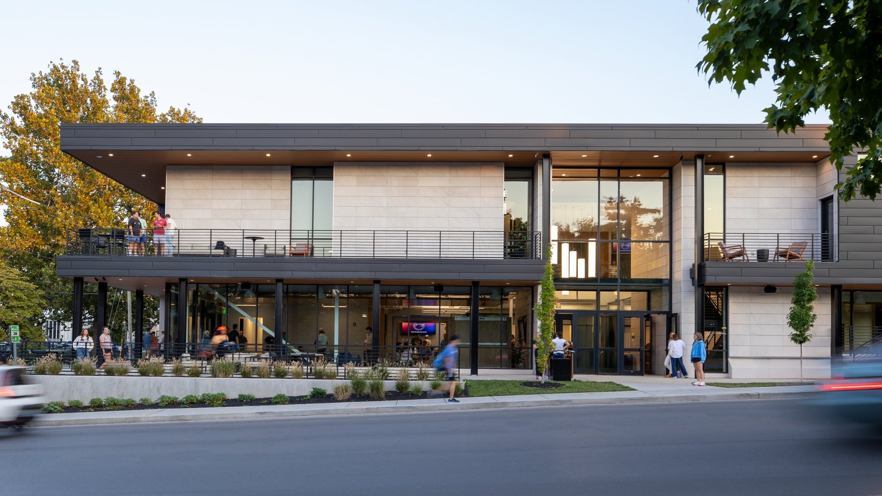 Kentucky University — exterior of the CSF building at dusk